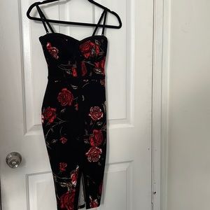 Black dress with roses